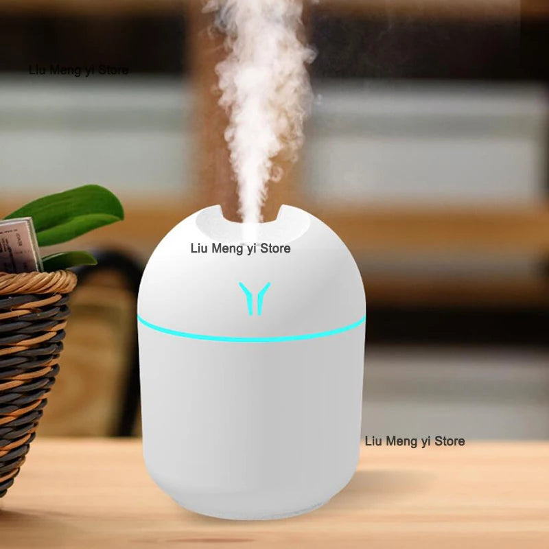 Mini humidificateur d'air USB 250ML, diffuseur d'huile essentielle et d'arôme pour maison et voiture, brumisateur ultrasonique silencieux avec lampe de couleur LED