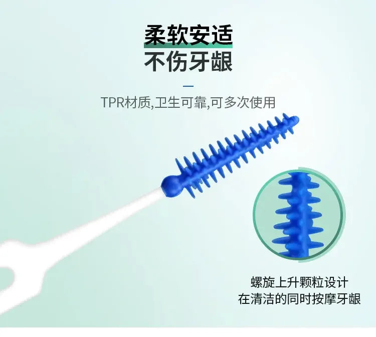 Brosses interdentaires en Silicone, cure-dents dentaires entre les dents, cure-dents en Silicone avec fil, outil de nettoyage buccal, 150/200 pièces