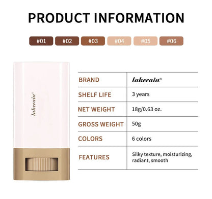 Bâton de crème de fond de teint imperméable et durable, contrôle de l'huile, couverture, acné, maquillage, lisse, hydrater, correcteur, sérum, baume, 6 documents