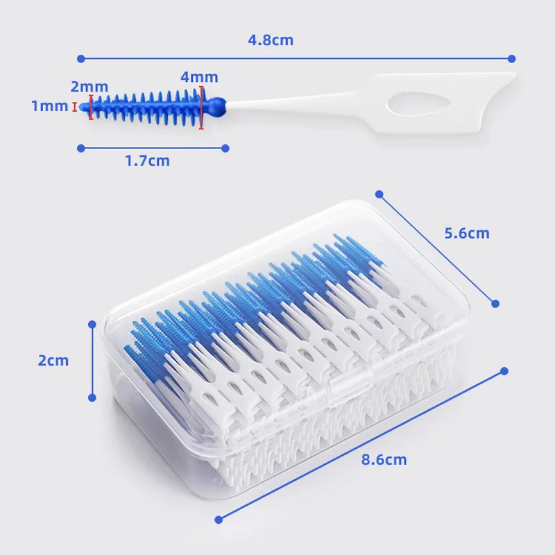 Brosses interdentaires en Silicone, cure-dents dentaires entre les dents, cure-dents en Silicone avec fil, outil de nettoyage buccal, 150/200 pièces