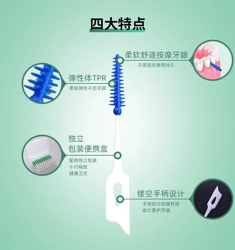 Brosses interdentaires en Silicone, cure-dents dentaires entre les dents, cure-dents en Silicone avec fil, outil de nettoyage buccal, 150/200 pièces