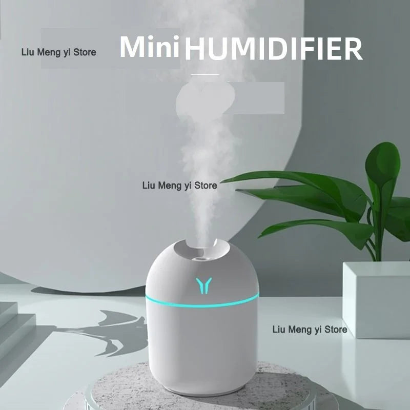 Mini humidificateur d'air USB 250ML, diffuseur d'huile essentielle et d'arôme pour maison et voiture, brumisateur ultrasonique silencieux avec lampe de couleur LED