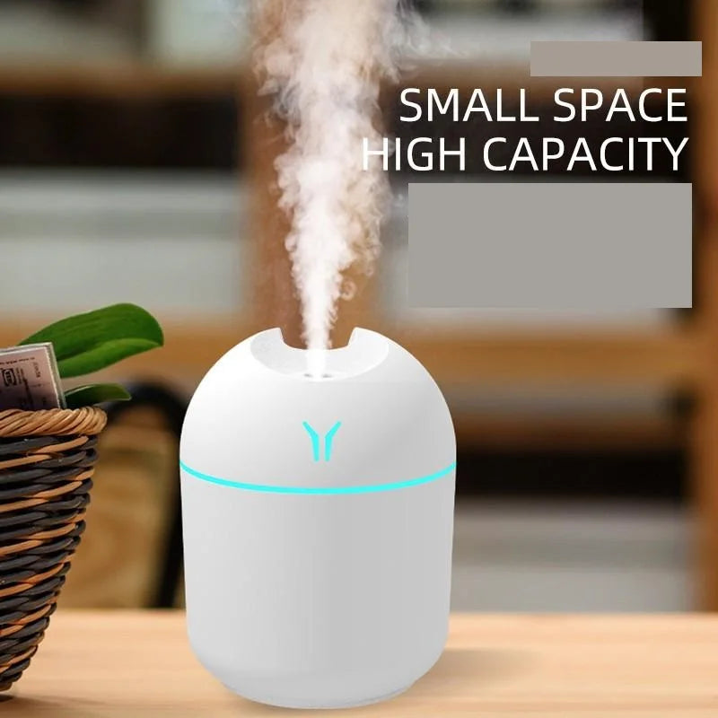 Mini humidificateur d'air USB 250ML, diffuseur d'huile essentielle et d'arôme pour maison et voiture, brumisateur ultrasonique silencieux avec lampe de couleur LED