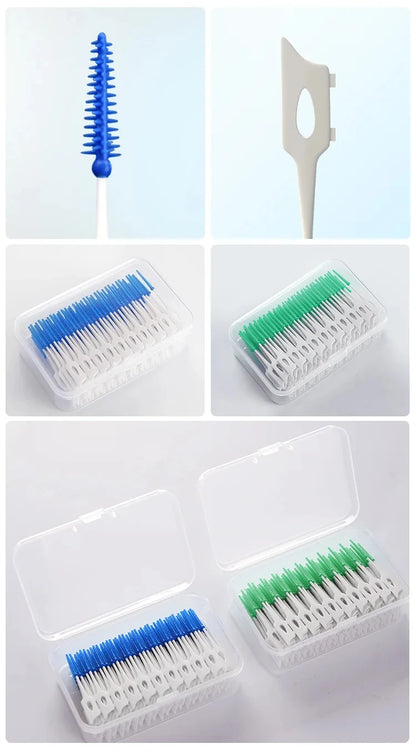 Brosses interdentaires en Silicone, cure-dents dentaires entre les dents, cure-dents en Silicone avec fil, outil de nettoyage buccal, 150/200 pièces
