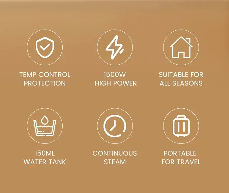 Machine à repasser à la main à la main 1500W Machine à repasser à main à plier pour vêtements Machine à repasser verticale portable à chaleur rapide pour vêtements