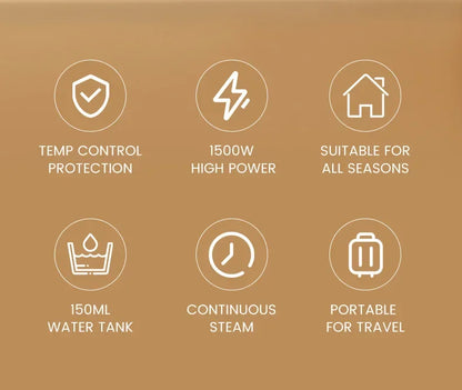 Machine à repasser à la main à la main 1500W Machine à repasser à main à plier pour vêtements Machine à repasser verticale portable à chaleur rapide pour vêtements