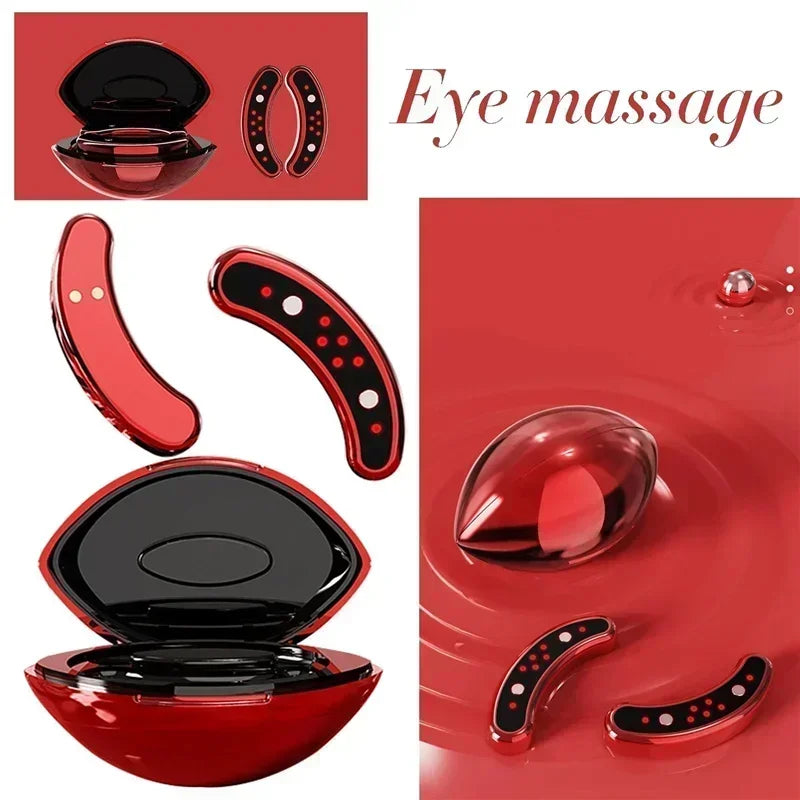 Masseur oculaire à lumière rouge Led, thérapie, Massage du visage, soulage la Fatigue, réduit les cernes, gonflement des lignes, Patch Anti-rides